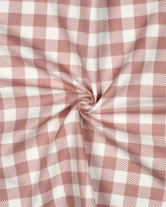 Tissu Flanelle à Carreaux Roses - Mercerine