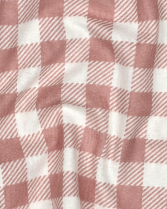 Tissu Flanelle à Carreaux Roses - Mercerine