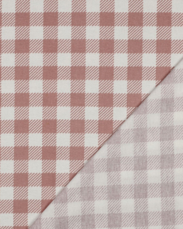 Tissu Flanelle à Carreaux Roses - Mercerine