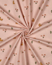 Jersey de Coton  Petit Lapin Rose