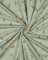 Jersey de Coton  Petit Lapin Vert Sauge