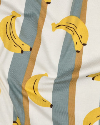 Jersey de Coton à Rayures Bananes - Mercerine