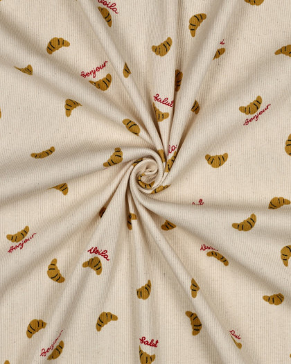 Jersey de Coton Côtelé Croissant - Mercerine