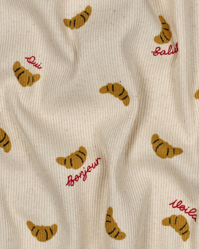 Jersey de Coton Côtelé Croissant - Mercerine
