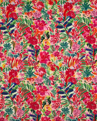 Jersey de Viscose Motif Fleuri Multicolore - Mercerine