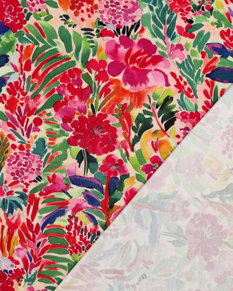 Jersey de Viscose Motif Fleuri Multicolore - Mercerine