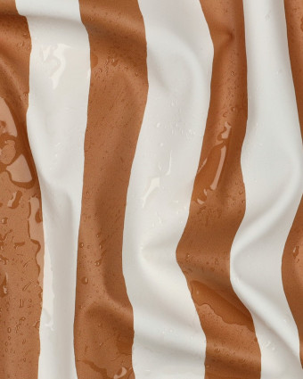 Tissu Imperméable à Rayures Caramel - Mercerine