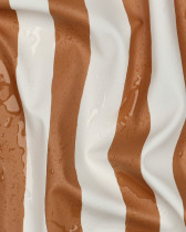 Tissu Imperméable à Rayures Caramel