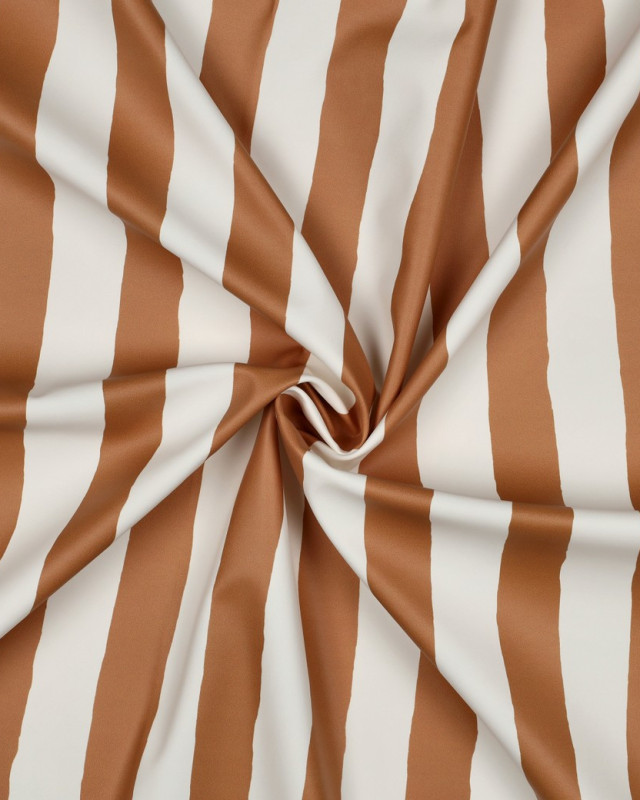 Tissu Imperméable à Rayures Caramel - Mercerine
