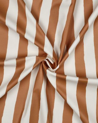 Tissu Imperméable à Rayures Caramel - Mercerine