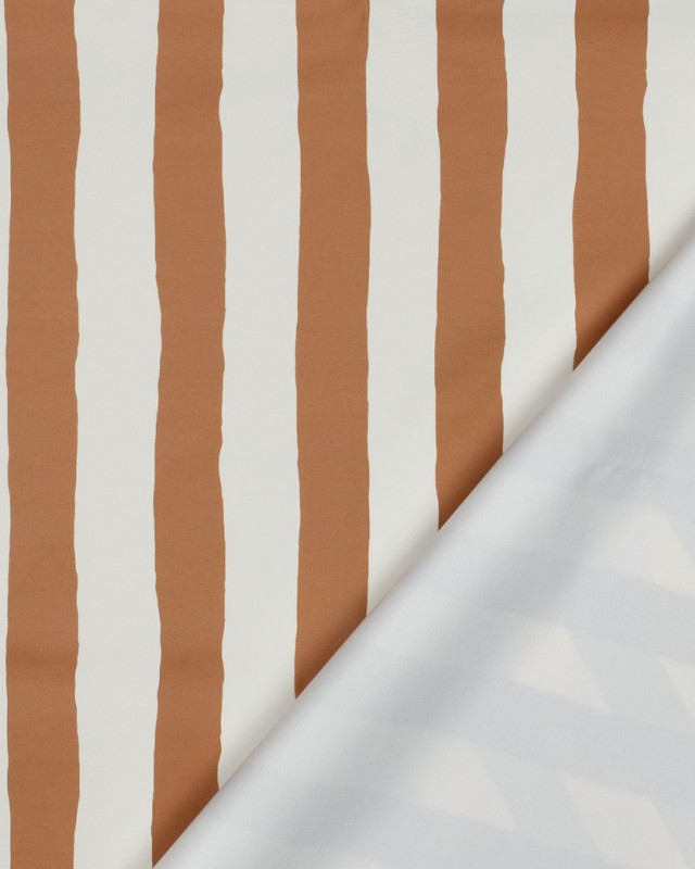 Tissu Imperméable à Rayures Caramel - Mercerine