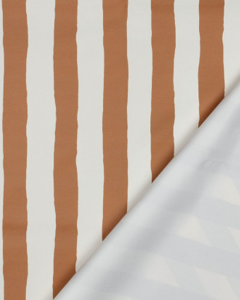 Tissu Imperméable à Rayures Caramel - Mercerine