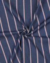 Tissu Denim Rayures Rouges Bleu Brut