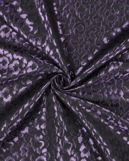 Tissu Jacquard Léopard Violet - Mercerine