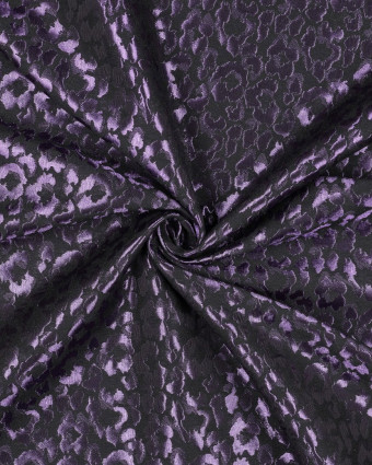 Tissu Jacquard Léopard Violet - Mercerine