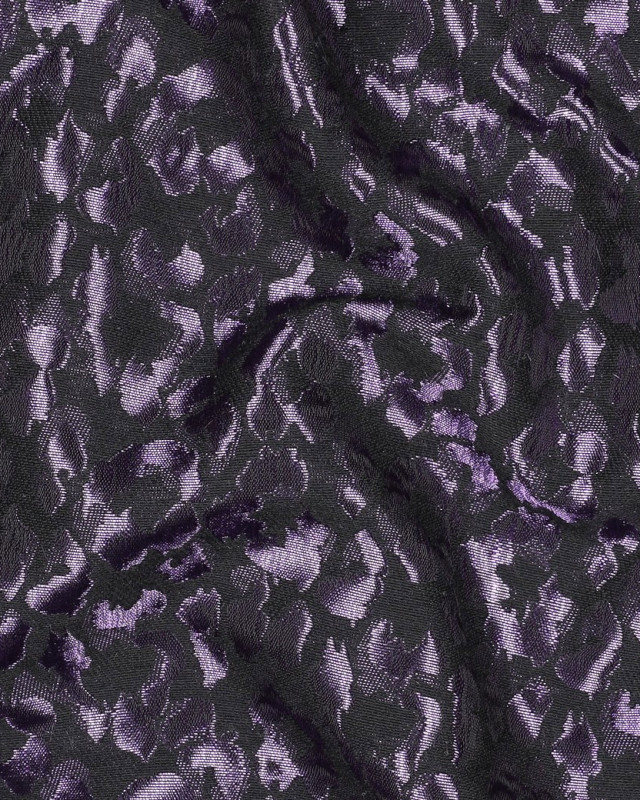 Tissu Jacquard Léopard Violet - Mercerine