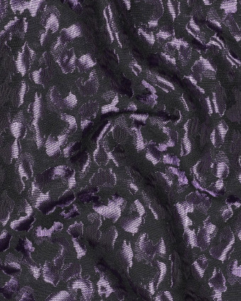 Tissu Jacquard Léopard Violet - Mercerine