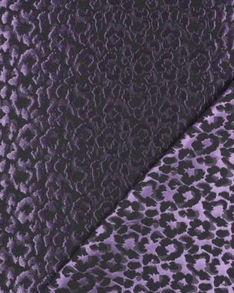 Tissu Jacquard Léopard Violet - Mercerine