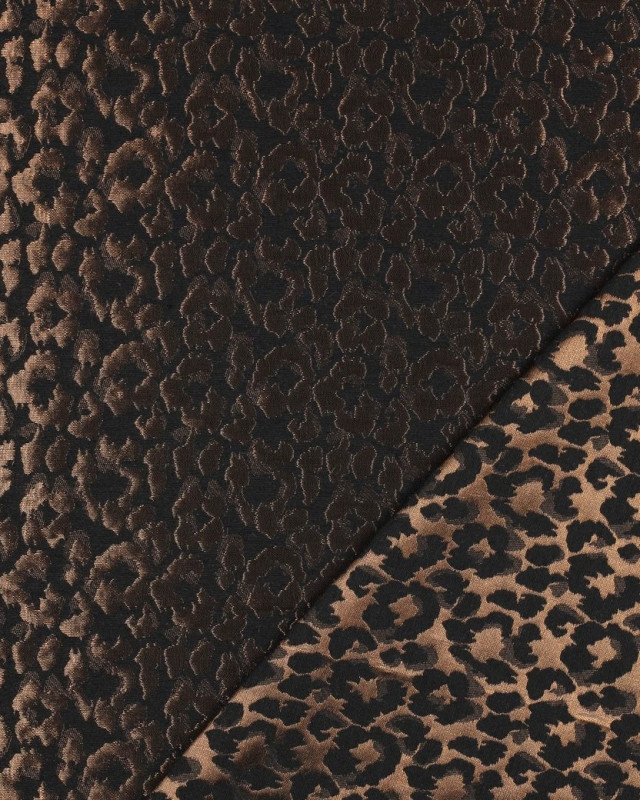 Tissu Jacquard Léopard Caramel - Mercerine