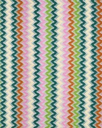 Tissu Crochet Wavy Vert et Mauve - Mercerine