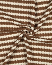 Tissu Crochet Rayures Taupe