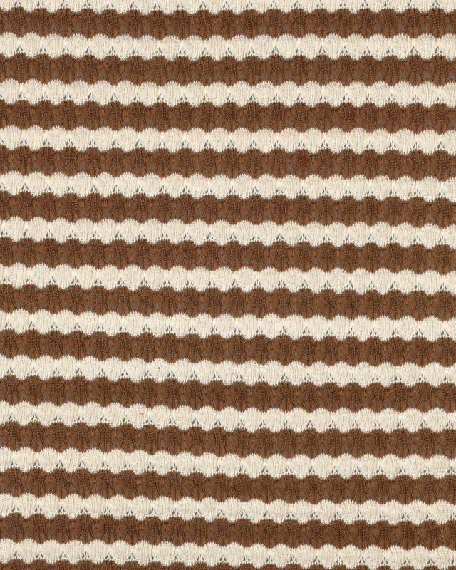 Tissu Crochet Rayures Taupe - Mercerine