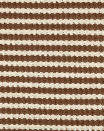 Tissu Crochet Rayures Taupe - Mercerine