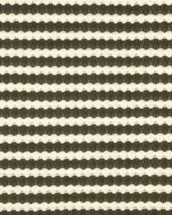 Tissu Crochet Rayures Kaki - Mercerine