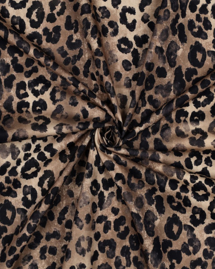 Tissu Coton Viscose Imprimé Digital Léopard - Mercerine