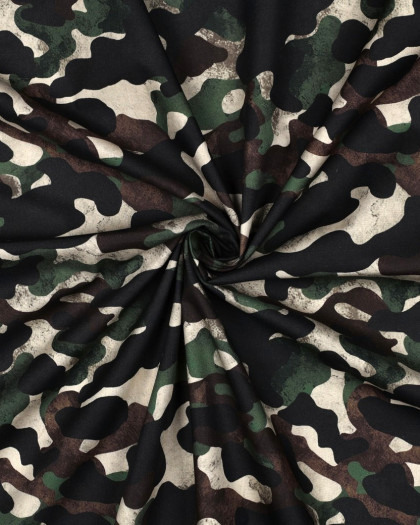 Popeline de Coton Camouflage - Mercerine