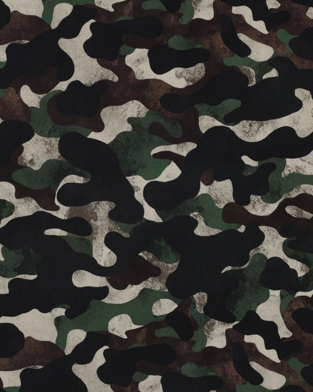 Popeline de Coton Camouflage - Mercerine