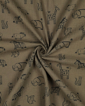 Double Gaze Kaki Motif Safari - Mercerine
