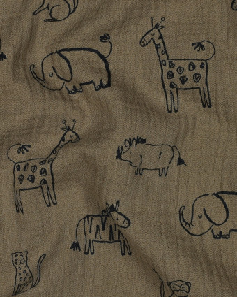 Double Gaze Kaki Motif Safari - Mercerine