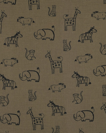 Double Gaze Kaki Motif Safari - Mercerine