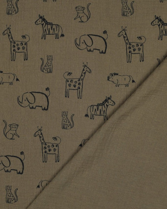 Double Gaze Kaki Motif Safari - Mercerine