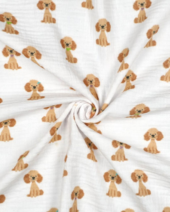 Double Gaze Motif Petit Chien - Mercerine