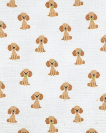 Double Gaze Motif Petit Chien - Mercerine