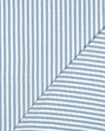 Double Gaze à Rayures Bleu Ciel - Mercerine