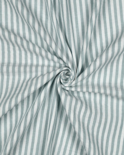 Double Gaze à Rayures Sauge - Mercerine