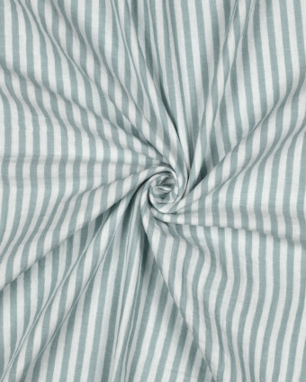 Double Gaze à Rayures Sauge - Mercerine