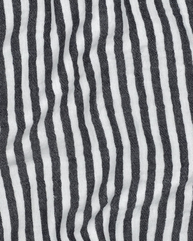 Double Gaze à Rayures Bleu Marine - Mercerine
