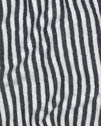 Double Gaze à Rayures Bleu Marine - Mercerine