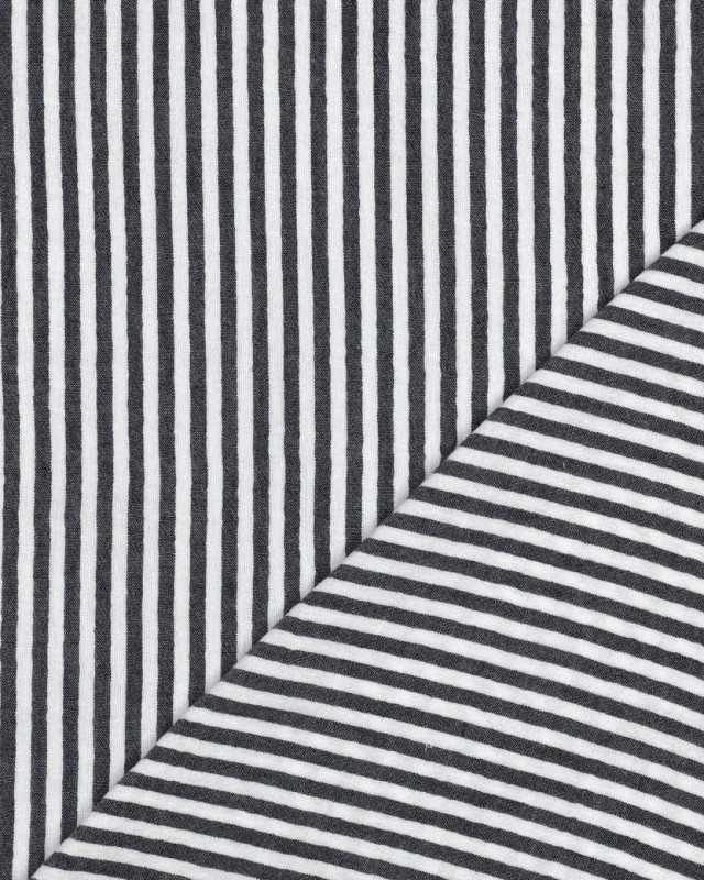 Double Gaze à Rayures Bleu Marine - Mercerine