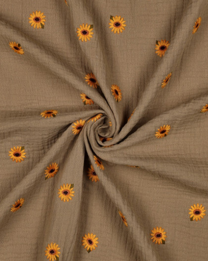 Double Gaze Tournesol Bordé Taupe - Mercerine