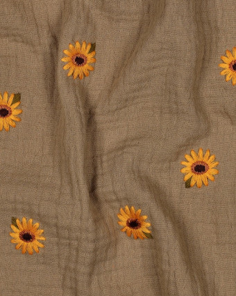 Double Gaze Tournesol Bordé Taupe - Mercerine