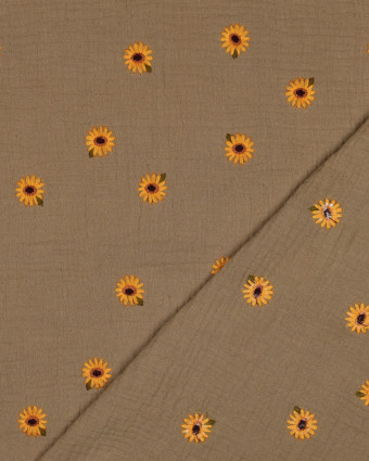Double Gaze Tournesol Bordé Taupe - Mercerine
