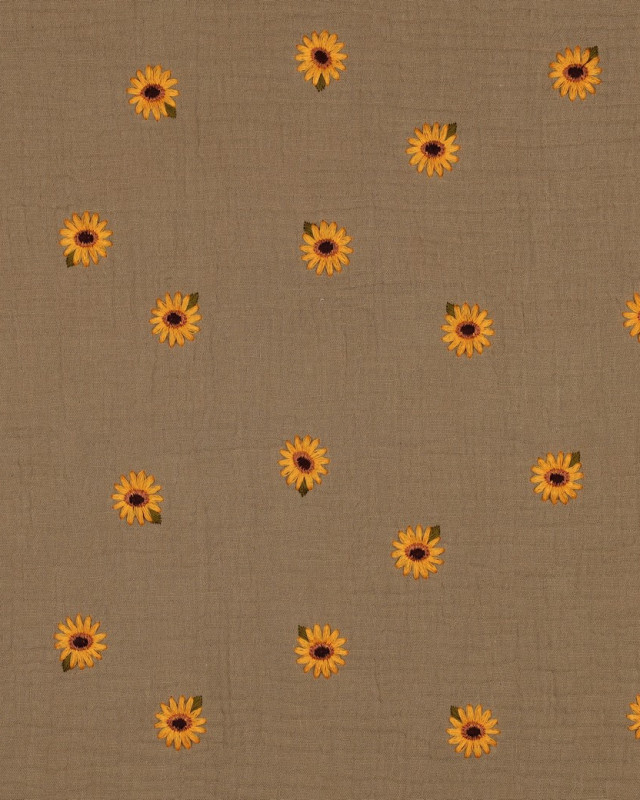 Double Gaze Tournesol Bordé Taupe - Mercerine