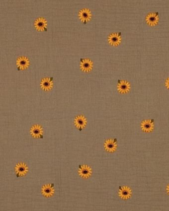 Double Gaze Tournesol Bordé Taupe - Mercerine