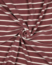 Tissu Jersey Mini Eponge Vieux Rose à Rayures