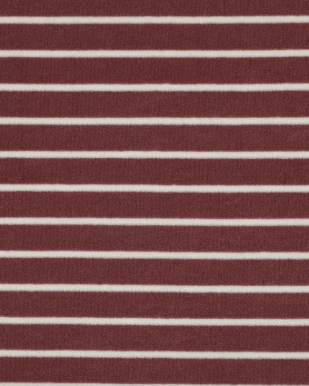 Tissu Jersey Mini Eponge Vieux Rose à Rayures  - Mercerine